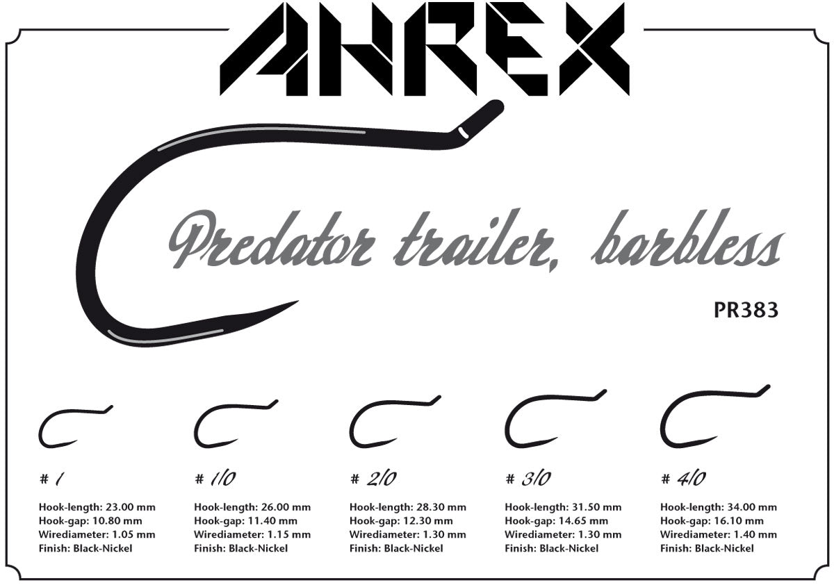 Ahrex PR383 Trailer Barbless Hook