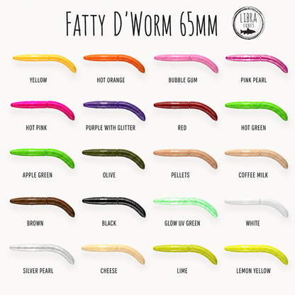 Libra Lures Fatty D'Worm - 65mm