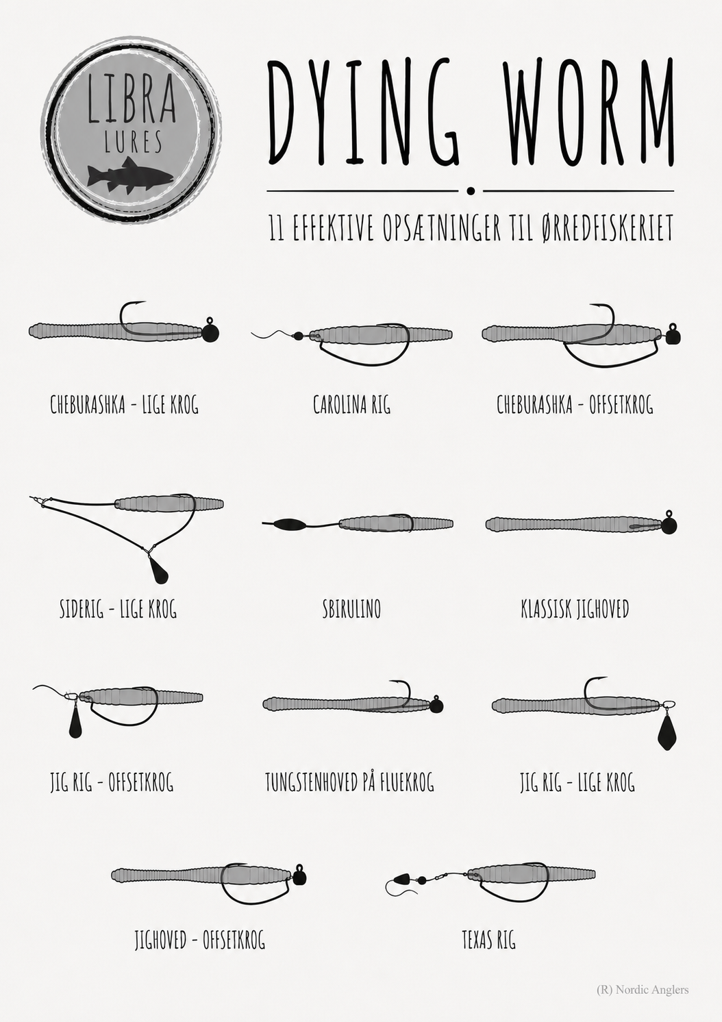 Libra Lures Dying Worm - 70mm
