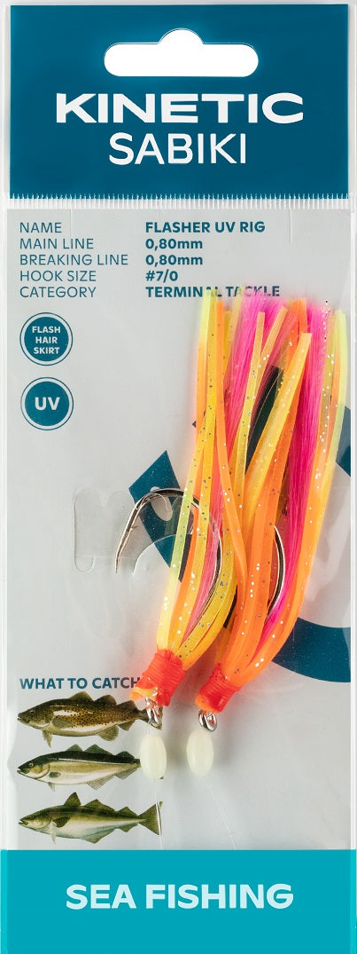 Kinetic Sabiki Flasher UV Rig #7/0