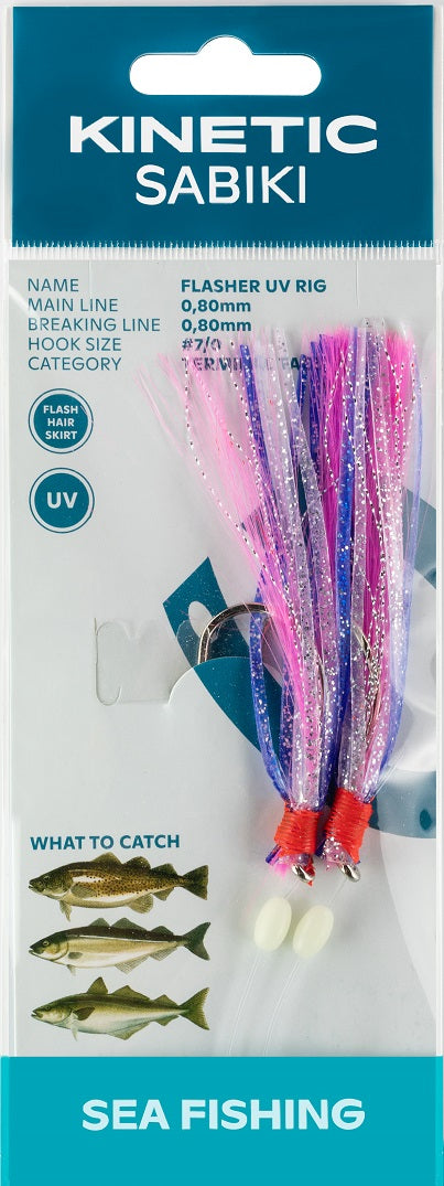 Kinetic Sabiki Flasher UV Rig #7/0