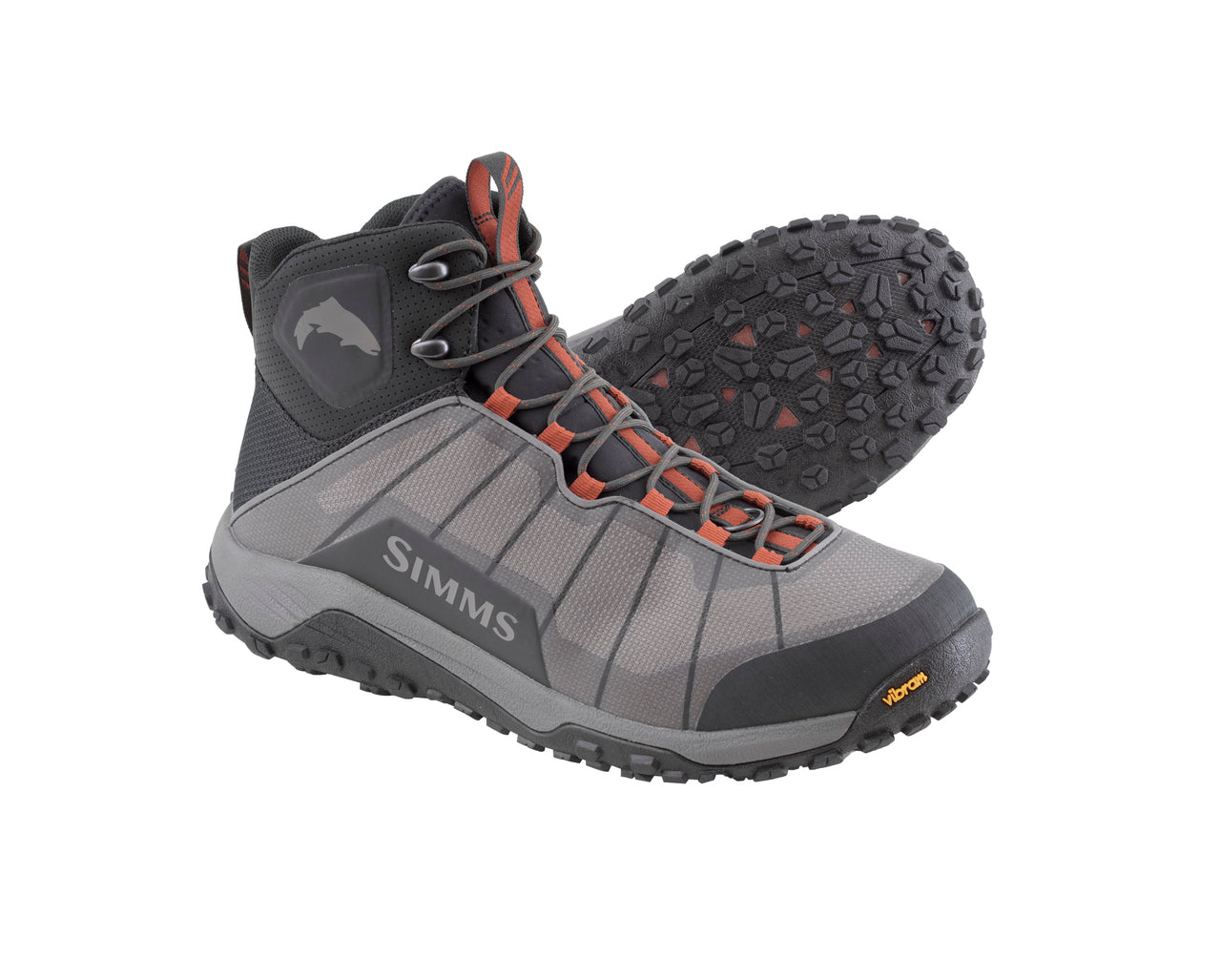 SIMMS Flyweight Boot Steel Gray - Rubber sole.