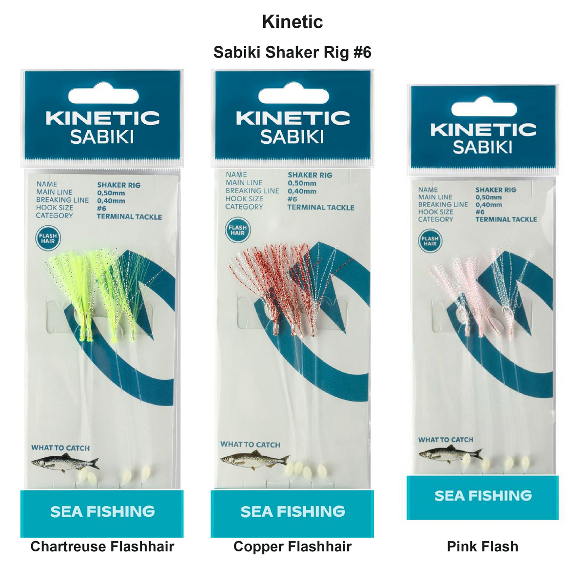 Farveoversigt – Kinetic Sabiki Shaker Rig #6
