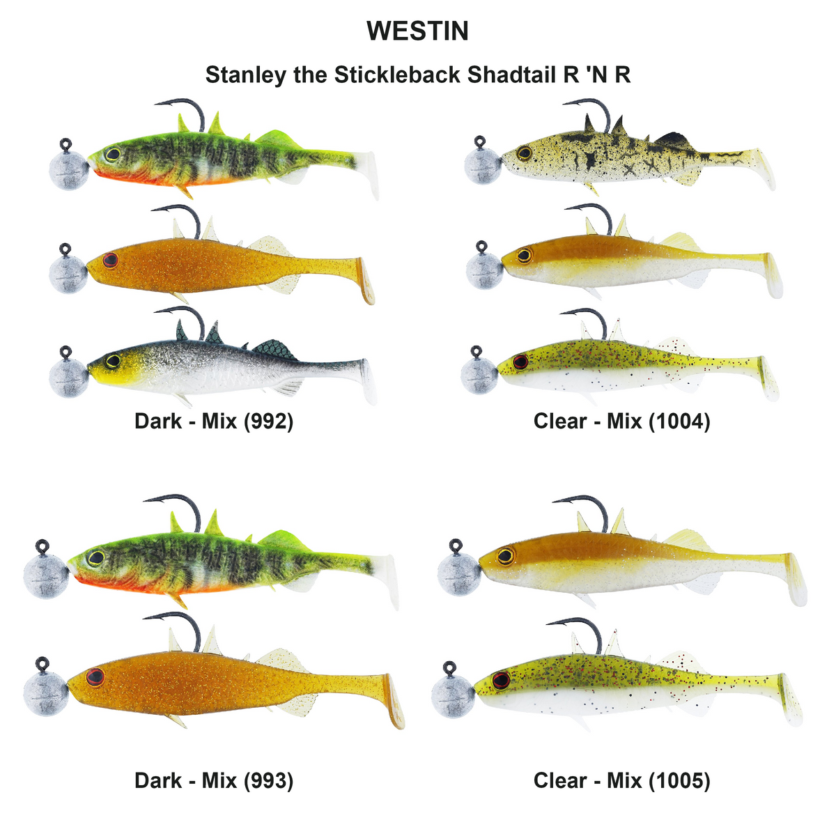 Farveoversigt – Stanley the Stickleback Shadtail R 'N R