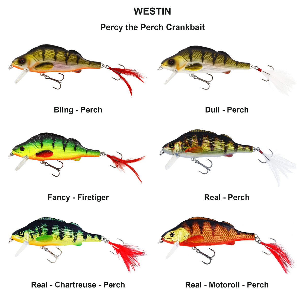 Farveoversigt – Percy the Perch Crankbait