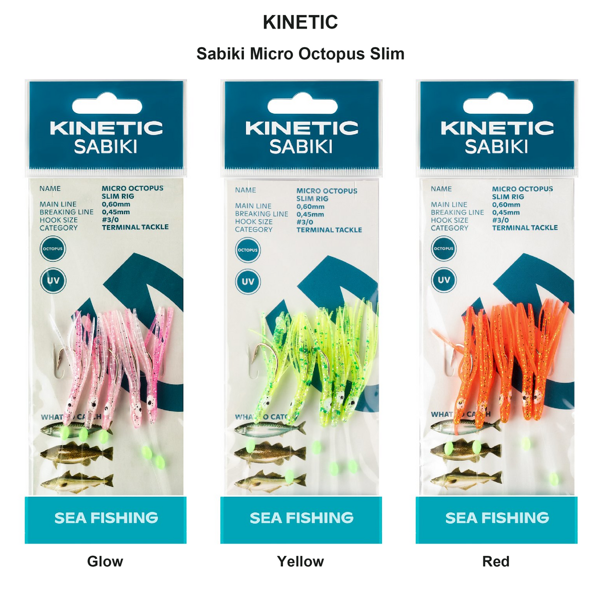 Farveoversigt – Kinetic Sabiki Micro Octopus Slim