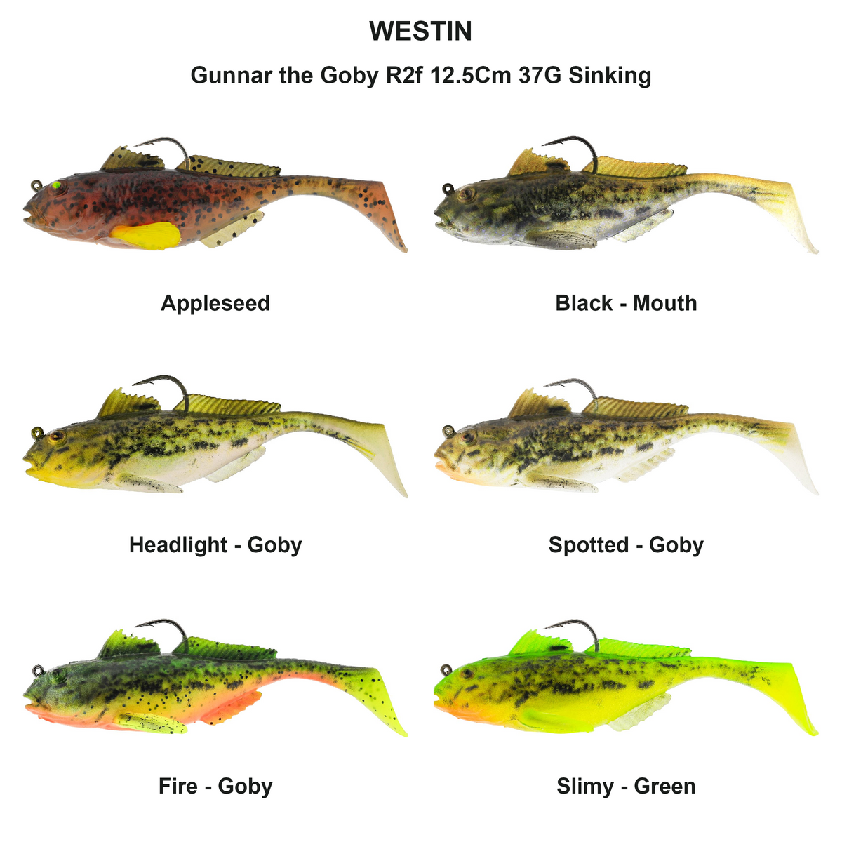 Farveoversigt – Gunnar the Goby R2f 12.5Cm 37G Sinking