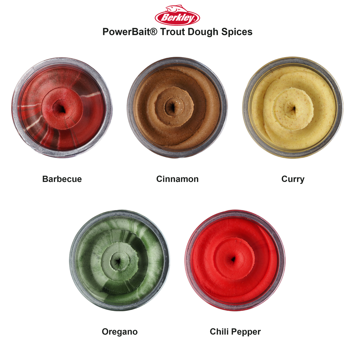 Farveoversigt – Berkley PowerBait® Trout Dough Spices