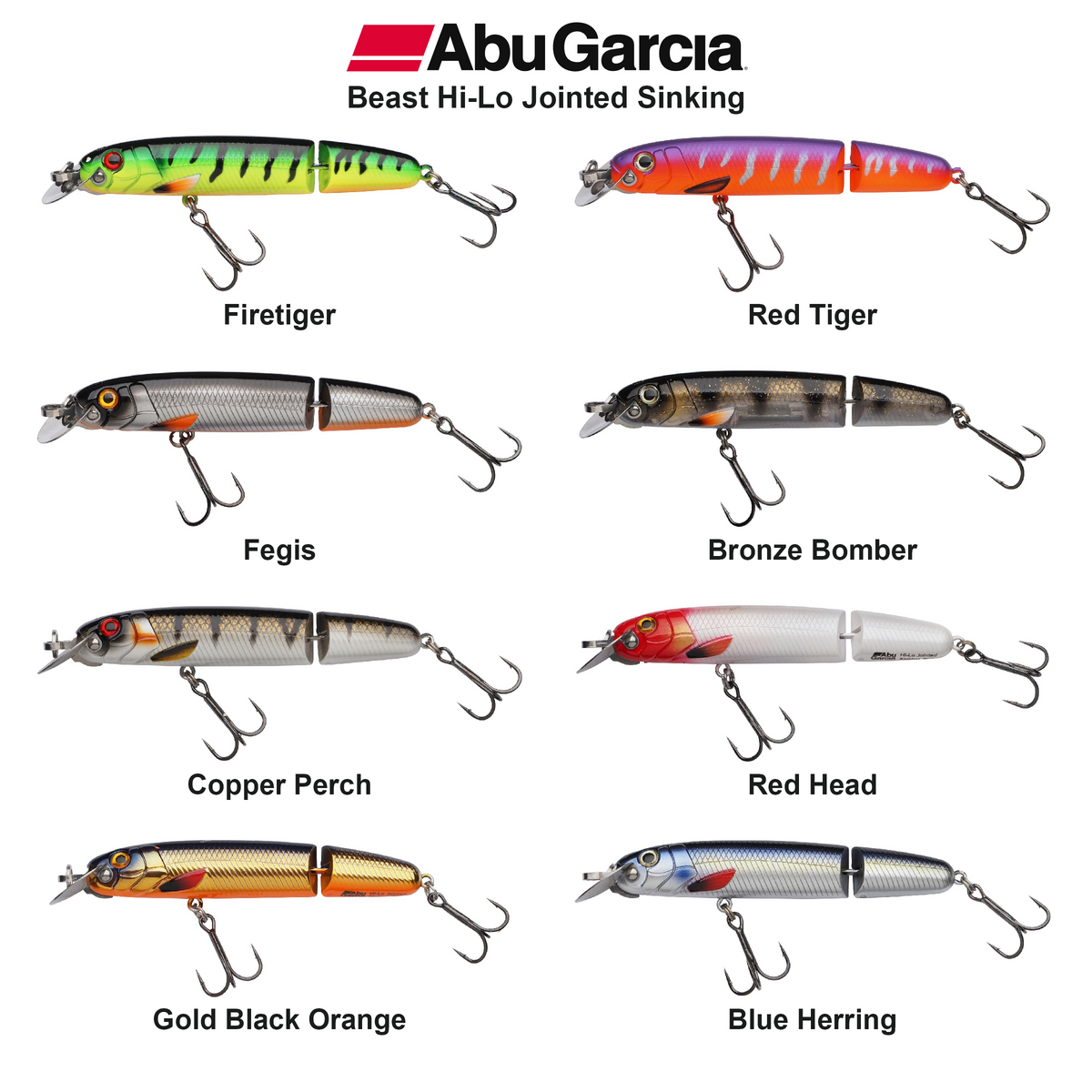 Farveoversigt – Abu Garcia Beast Hi-Lo Jointed Sinking