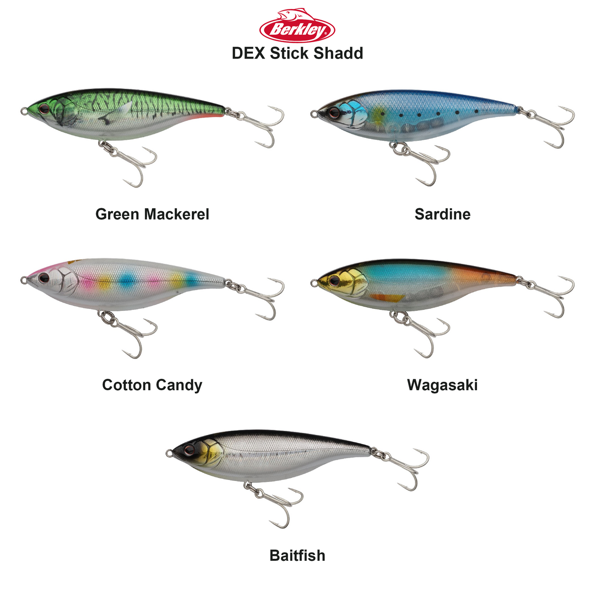 Farveoversigt – Berkley DEX Stick Shadd