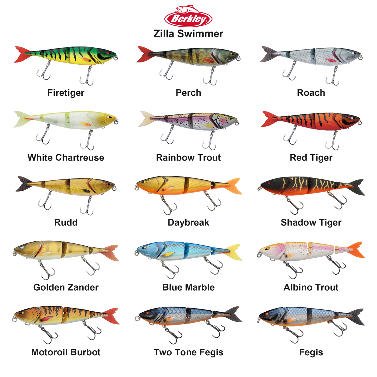 Farveoversigt – Berkley Zilla Swimmer