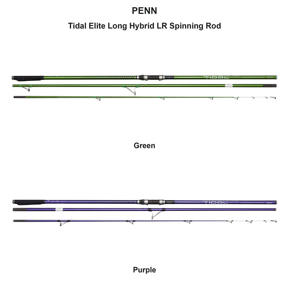 Farveoversigt – PENN Tidal Elite Long Hybrid LR Spinning Rod