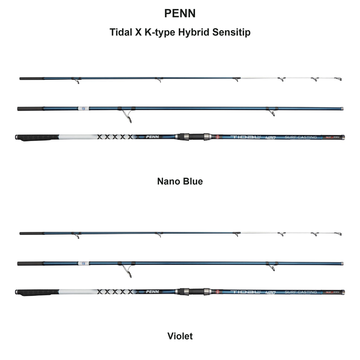 Farveoversigt – PENN Tidal X K-type Hybrid Sensitip
