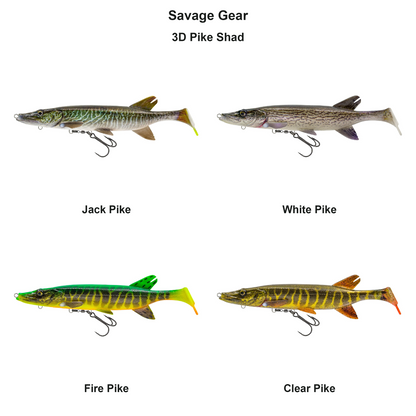 Farveoversigt – Savage Gear 3D Pike Shad