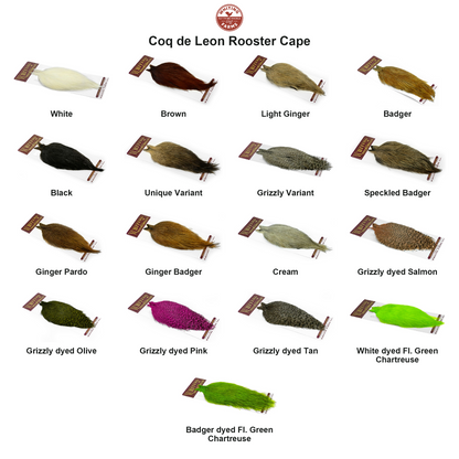 Farveoversigt – Whiting Coq de Leon Rooster Cape