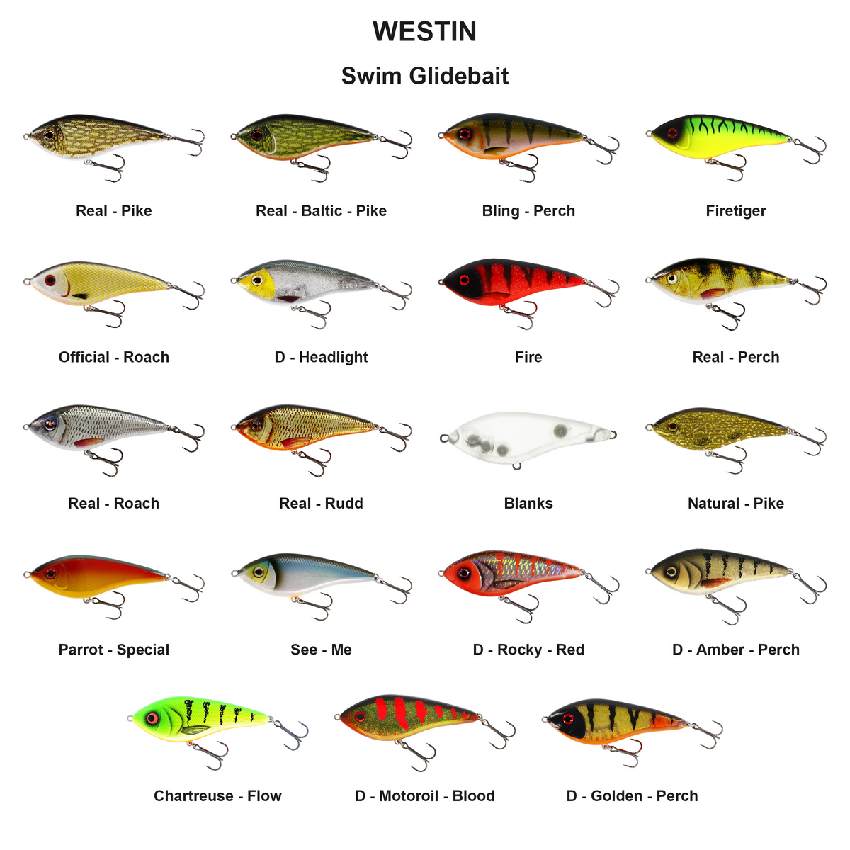 Farveoversigt – Swim Glidebait