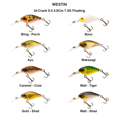 Farveoversigt – Id-Crank 0.5 4.8Cm 7.5G Floating