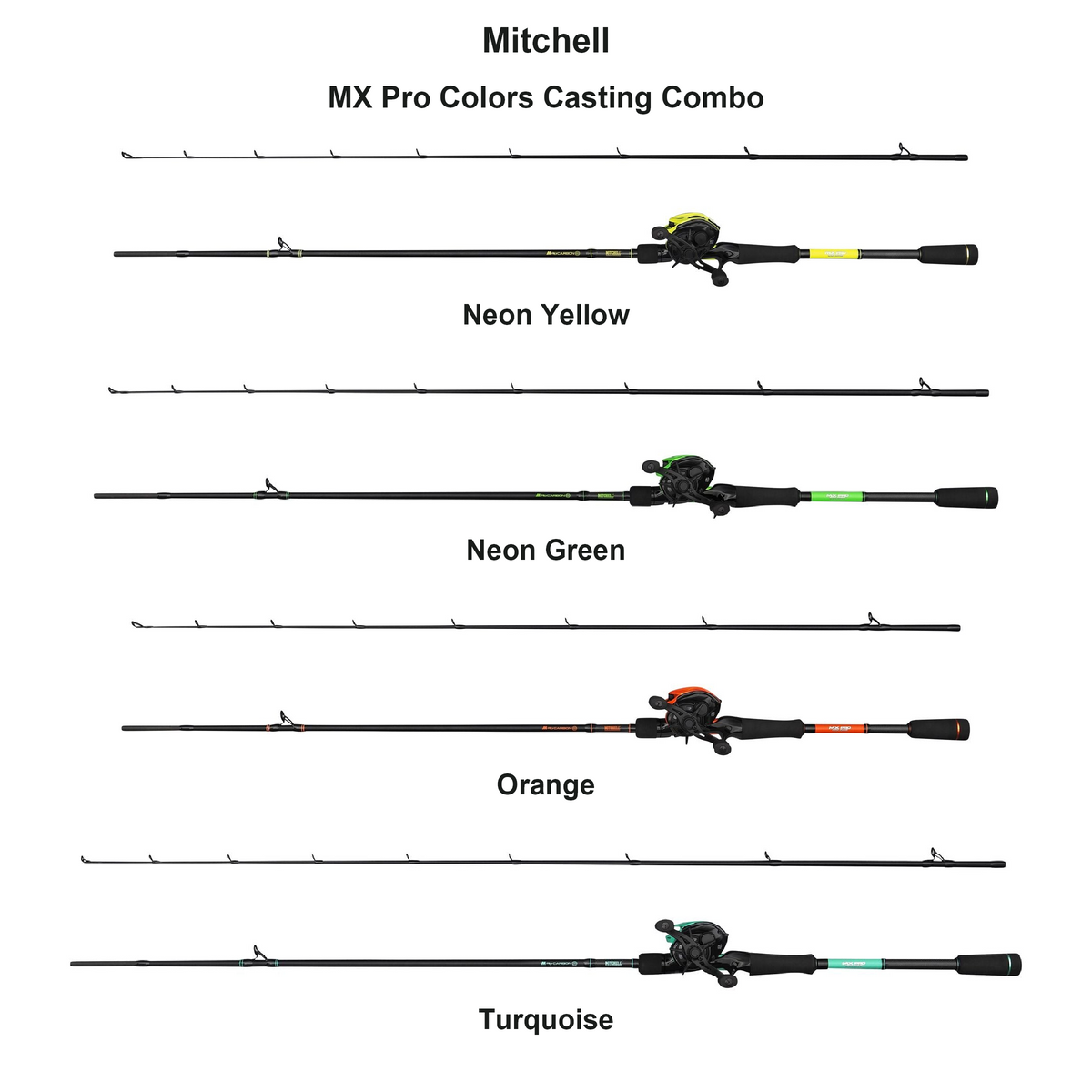 Farveoversigt – Mitchell MX Pro Colors Casting Combo